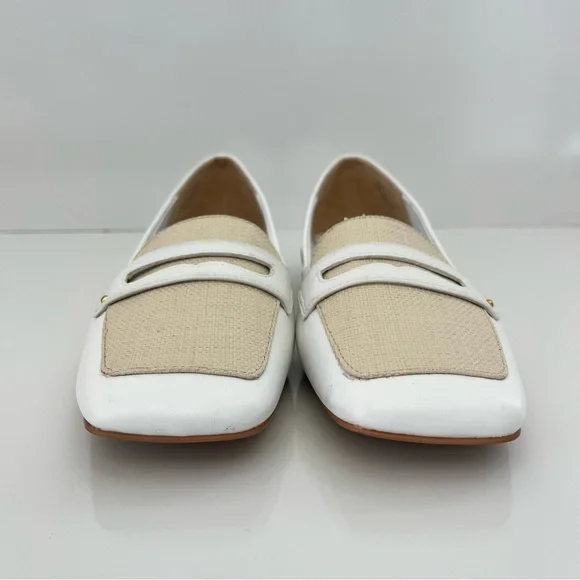 Franco Sarto White and Tan Flats with Bow Detail - Picture 6 of 12